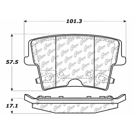 Centric Parts Premium Semi-Met Pad, 300.10572 300.10572